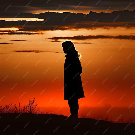 Premium AI Image | lonely person silhouette scenery