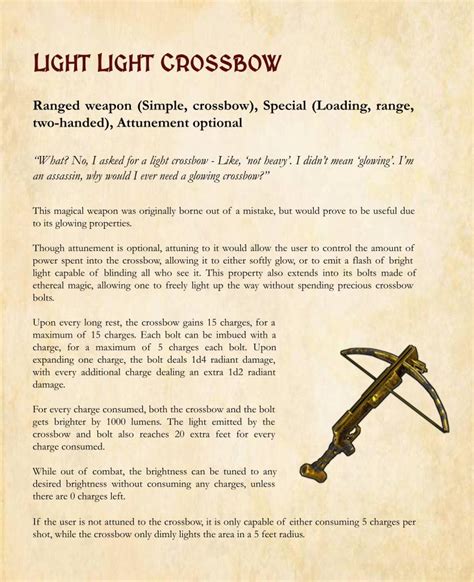 [OC] The light light crossbow - For all your non-darkvision buddies ...