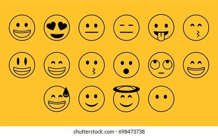 Line Art Emoji Vector Emoji Illustration Stock Vector (Royalty Free ...