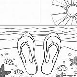 Summer coloring Page With flip flops Download Or Print For Free sketch template