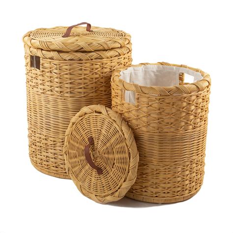 Round Wicker Laundry Hamper | Clothes Hamper - The Basket Lady