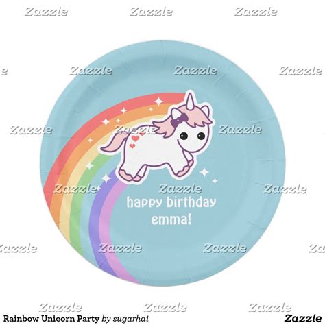 Rainbow Unicorn Party Paper Plates | Zazzle | Rainbow unicorn party, Paper plates party, Unicorn ...