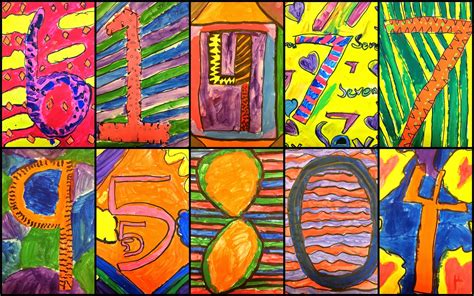 Mr. Schmidt's Art Class: Number Paintings