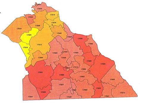 PA County Map With Zip Codes