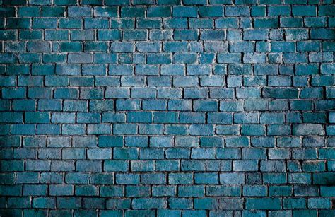 Blue textured brick wall background | Free stock photo | High Resolution image