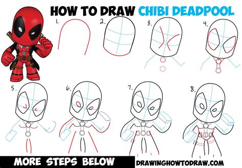 How to Draw Chibi Deadpool Easy Step by Step Drawing Tutorial - How to ...