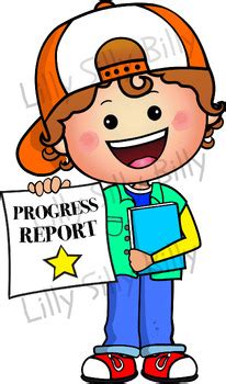 Progress Report Time - Clipart Collection. Color & Black/white. | TPT