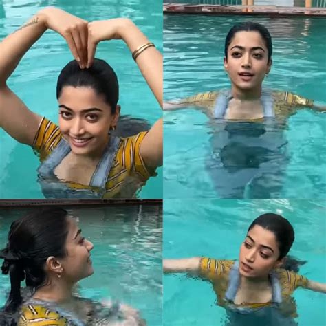 Animal actress Rashmika Mandanna shares a goofy short video of herself being a water baby but ...