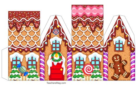 Paper Printable Gingerbread House Template - Printable Word Searches