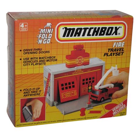 Matchbox Mini Fold N Go (1990) Fire Travel Playset w/ Fire Truck Toy - Walmart.com - Walmart.com