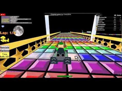 Roblox: Mario Kart Roblox Dash - SNES Rainbow Road - YouTube