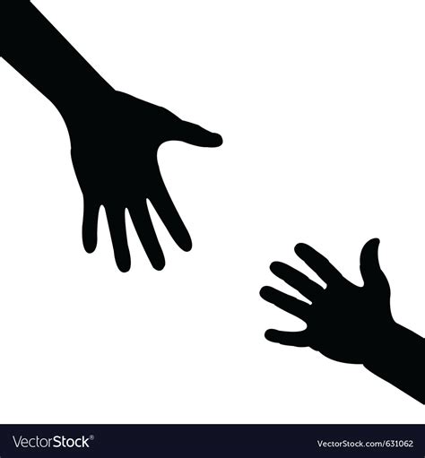 Silhouette hand - helping hand Royalty Free Vector Image