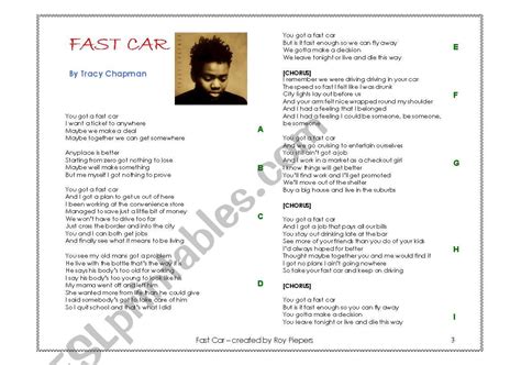 Fast Car Tracy Chapman Lyrics