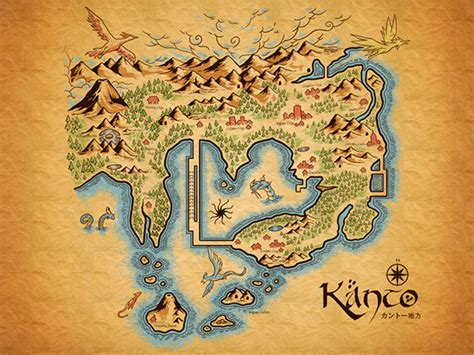 The Kanto region map made as a middle earth map. | Map art print ...