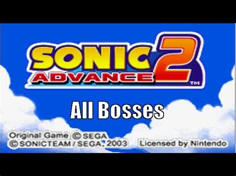 Sonic Advance 2 All Bosses - YouTube