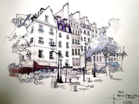 PARIS | Cityscape sketch, City sketch, Sketches