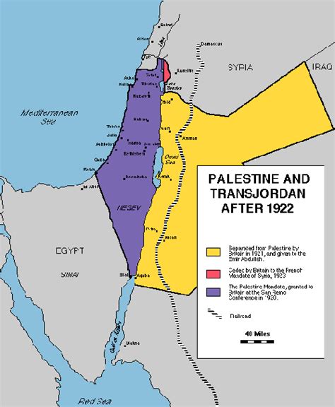 Map of Palestine and Transjordan (1922)