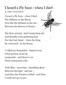 Emily Dickinson "I heard a buzz fly-when I died" Poem TPCASTT | TpT