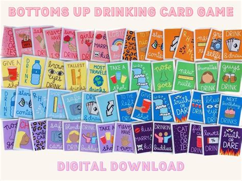 Drinking Card Game Digital Download Bottoms up - Etsy Canada