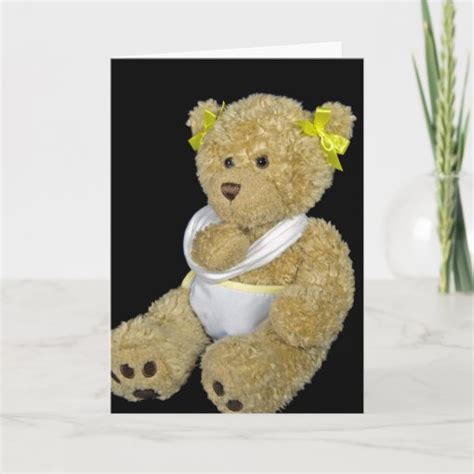 Get well soon teddy bear card | Zazzle