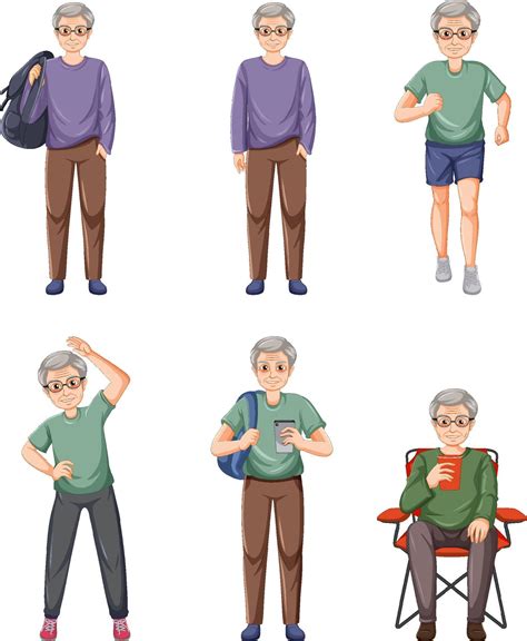 Collection of elderly people characters 13763641 Vector Art at Vecteezy