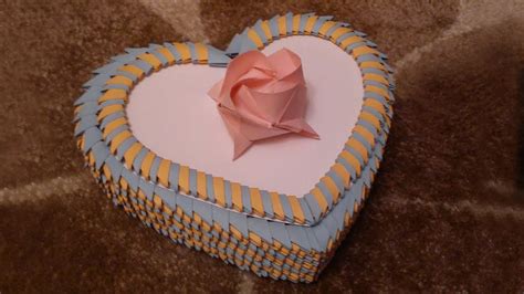 3D Origami Heart Box Tutorial - YouTube