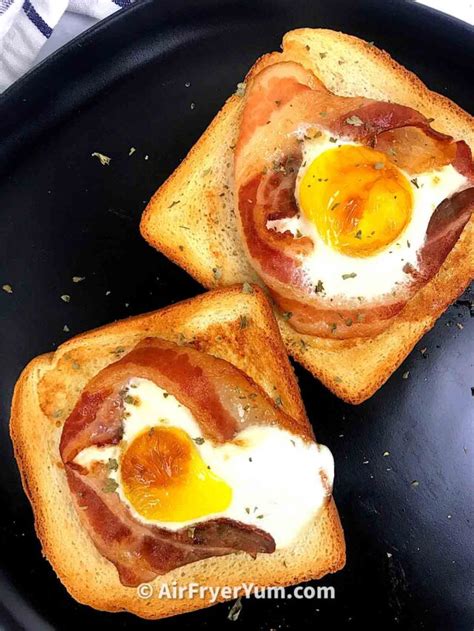 Eggs, Bacon and Toast in Air fryer - Air Fryer Yum