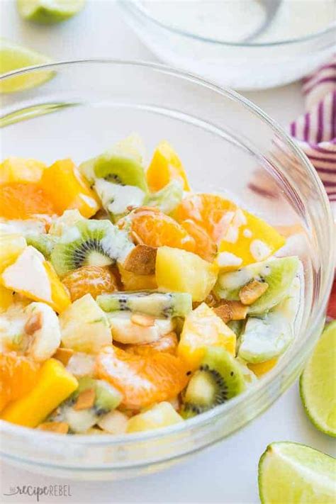 Hawaiian Fruit Salad Recipe with Honey Lime Yogurt Dressing + VIDEO