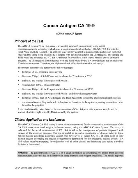 Cancer Antigen CA 19-9