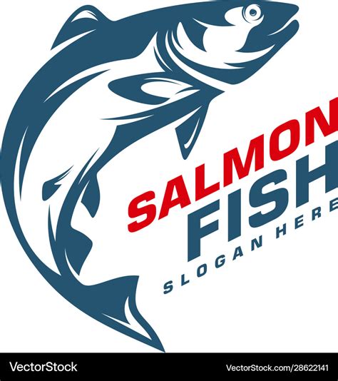 Salmon fish logo design fishing logo design Vector Image