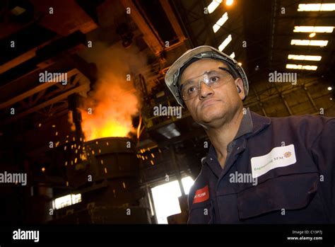 Steel Worker at Forgemasters Sheffield Stock Photo - Alamy