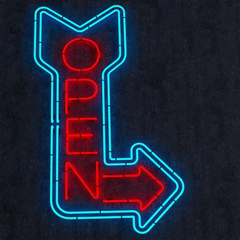 Open Neon Sign - 3D Model by nvere