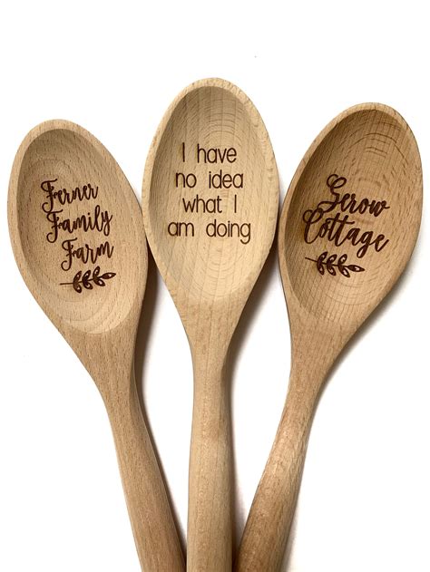 Personalized Funny Gift Custom Wood Spoons Kitchen Decor | Etsy