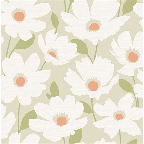 2904-25676 - Astera Neutral Floral Wallpaper - by Brewster