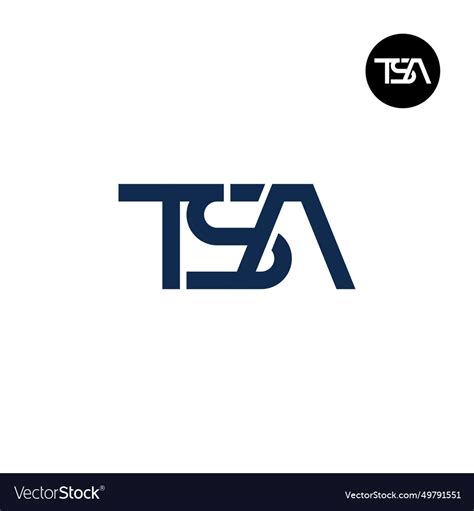 Letter tsa monogram logo design Royalty Free Vector Image