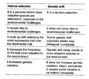 Natural selection and Genetic drift.