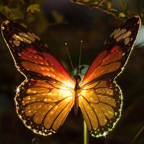 Butterfly LED Solar Power Light Outdoor Waterproof Optical Fiber Garden Yard Courtyard Lawn Lamp ...