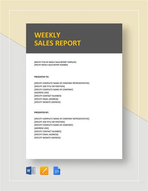 Weekly Sales Report Template in Google Docs, Pages, Word - Download | Template.net