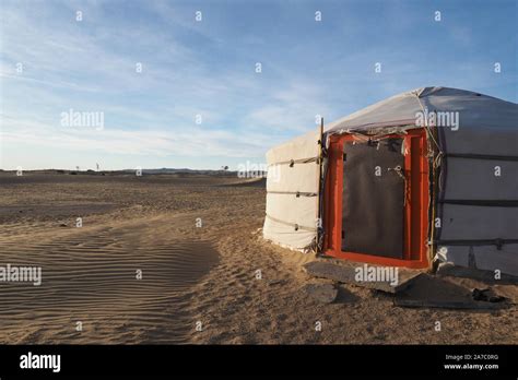 Traditional Mongolian Yurta in Olkhon region mountains landscape Stock ...