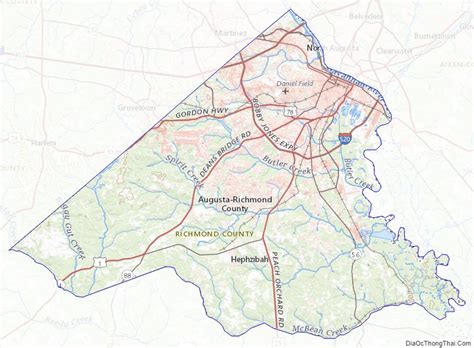 Map of Richmond County, Georgia - Thong Thai Real