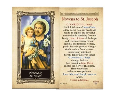 Famous St Joseph Novena Prayer Card Ideas - Eco Aid