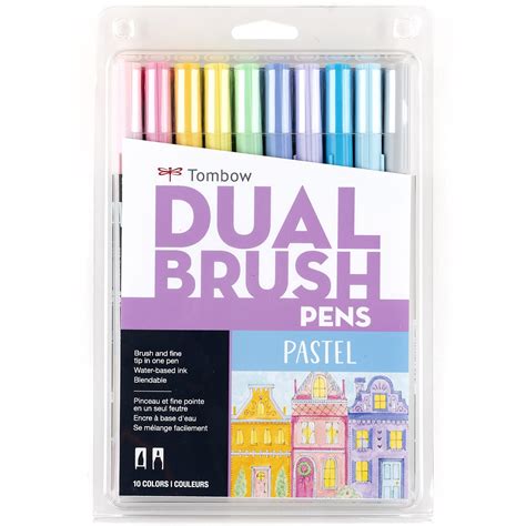 Buy Tombow 56187 Dual Brush Pen Art Markers, Pastel, 10-Pack. Blendable ...