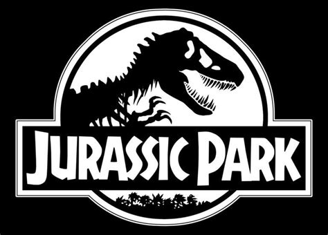 the logo for the movie,'jurassic park'with an image of a dinosaur