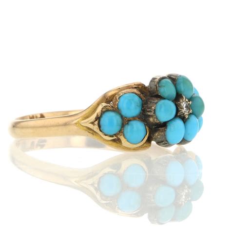 Vintage | Vintage Victorian Paved Turquoise Ring with Diamond Accent at ...