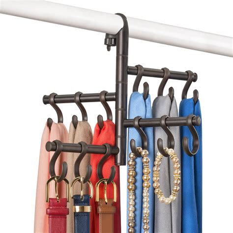 Lynk® Hanging Pivoting Belt Rack - Belt, Tie, Closet Organizer - Bronze ...