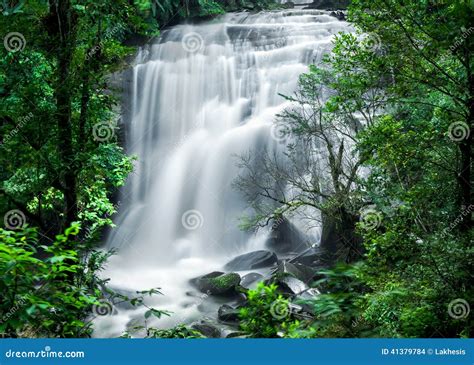 Paesaggio Tropicale Della Foresta Pluviale Con La Cascata Di Sirithan Thailand Fotografia Stock ...