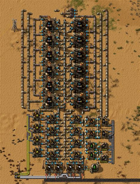 My almost-perfect ratio Advanced Oil Processing design (blueprint link in comments) : r/factorio