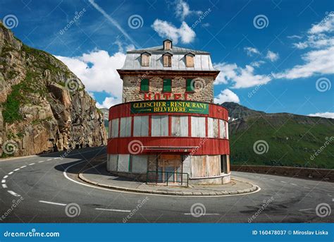 Closed Mountain Hotel Located Near the Rhone Glacier in Furka Pass ...