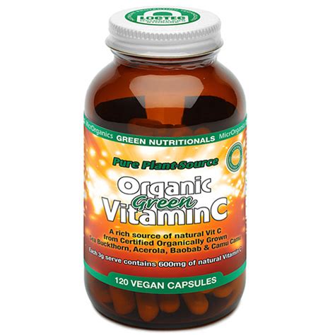 Green Nutritionals Pure Plant-Source Organic Green Vitamin C Capsules | Australian Vitamins