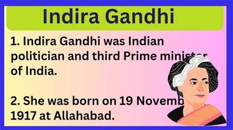 Speech about indira gandhi in English|10 lines on indira Gandhi essay in English|@4swrites - YouTube